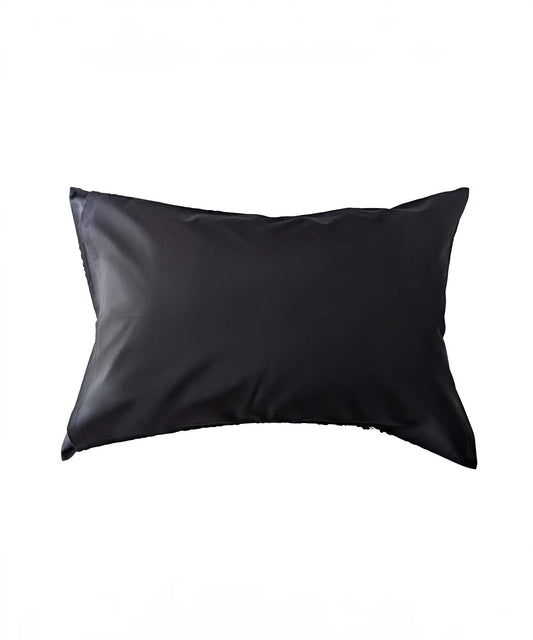 シルク ピローケース ホワイト×ブラックフラワー シルクツイル