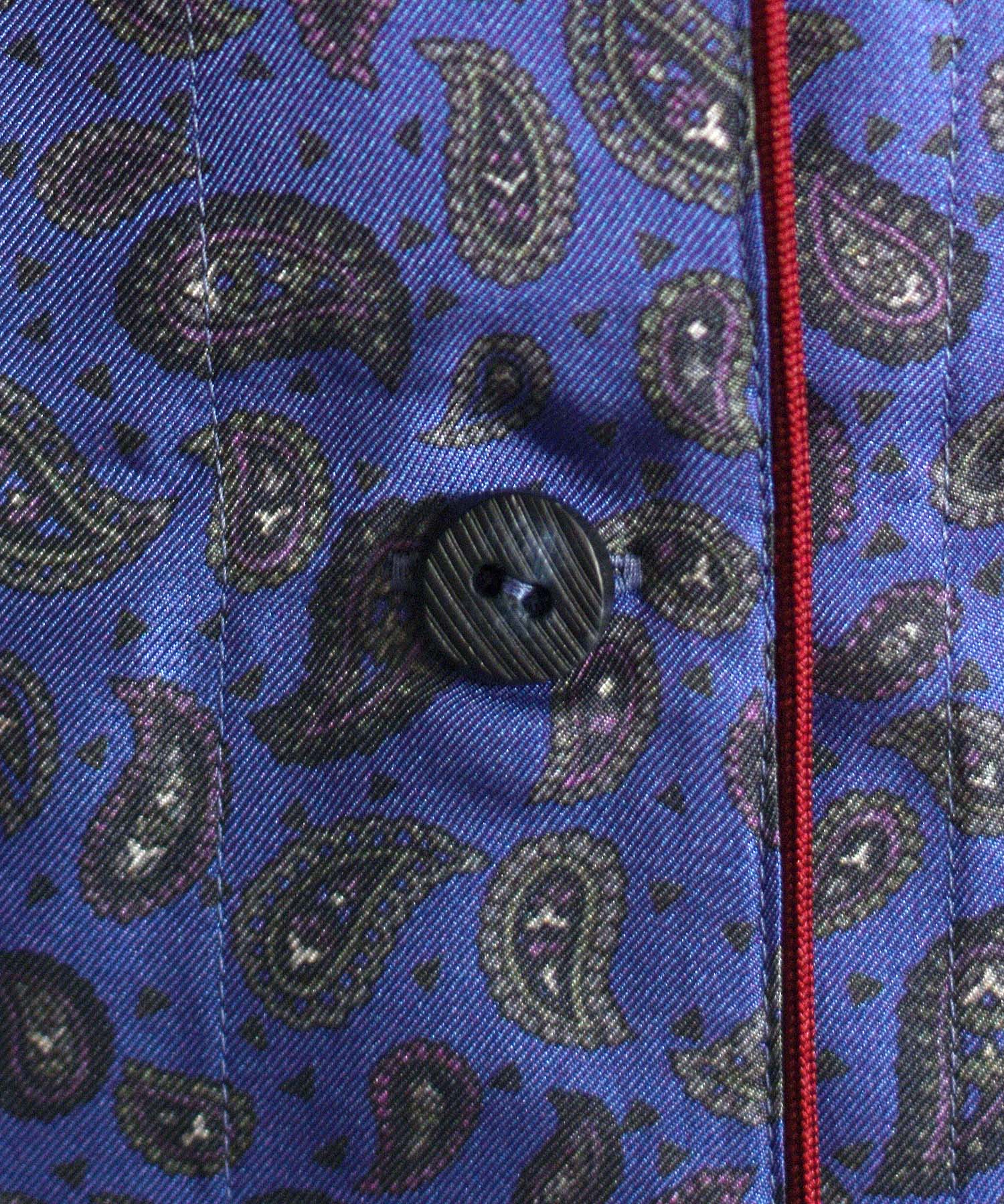 洗濯機で洗えるシルクパジャマ 日本製【レディース 長袖上下セット】ツイル/ブルーペイズリー|SUBE